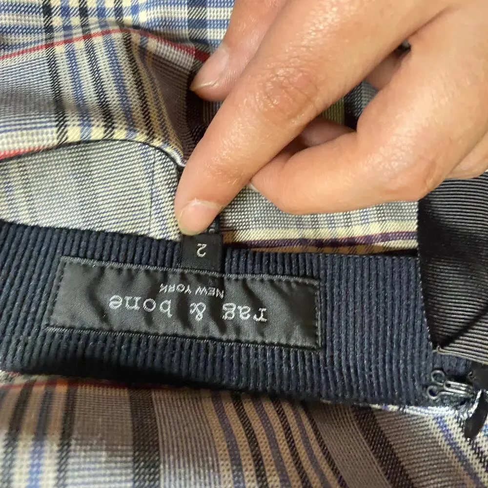 Rag & Bone Simone Checked Plaid Woven Stretch Skinny Pants Women's Size 2